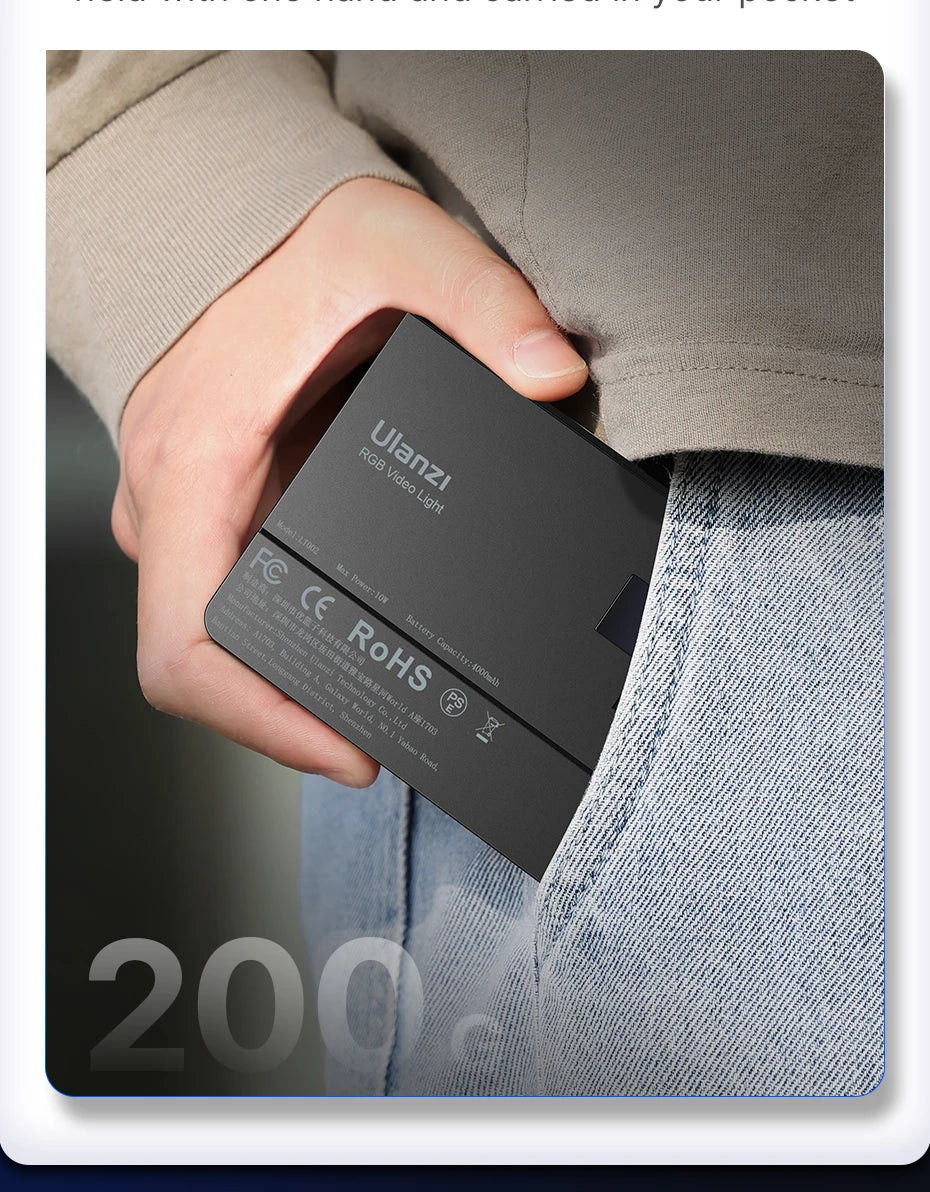 ULANZI VL120 – Luz LED, Milhares de cores, 20 Efeitos e Temperatura de Cor 2500K a 9000K ULANZI VL120 – Luz LED, Milhares de cores, 20 Efeitos e Temperatura de Cor 2500K a 9000K